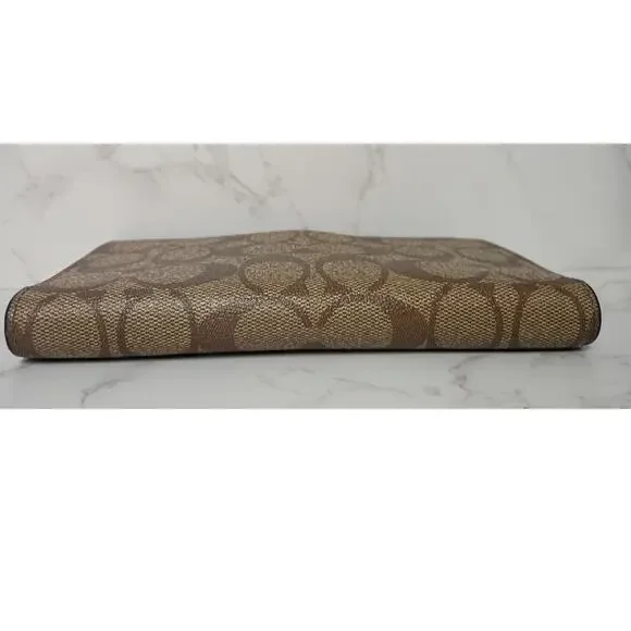 COACH Slim Zip Wallet in Signature Coated Canvas - EUC - Picture 2 of 8